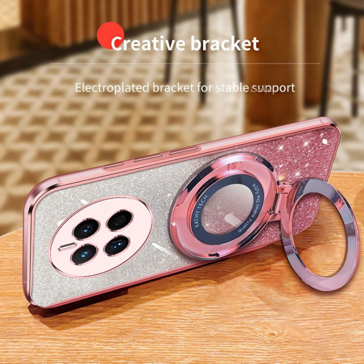 For Huawei Mate 50 / Mate 50E Plated Gradient Glitter Round Holder TPU Phone Case
