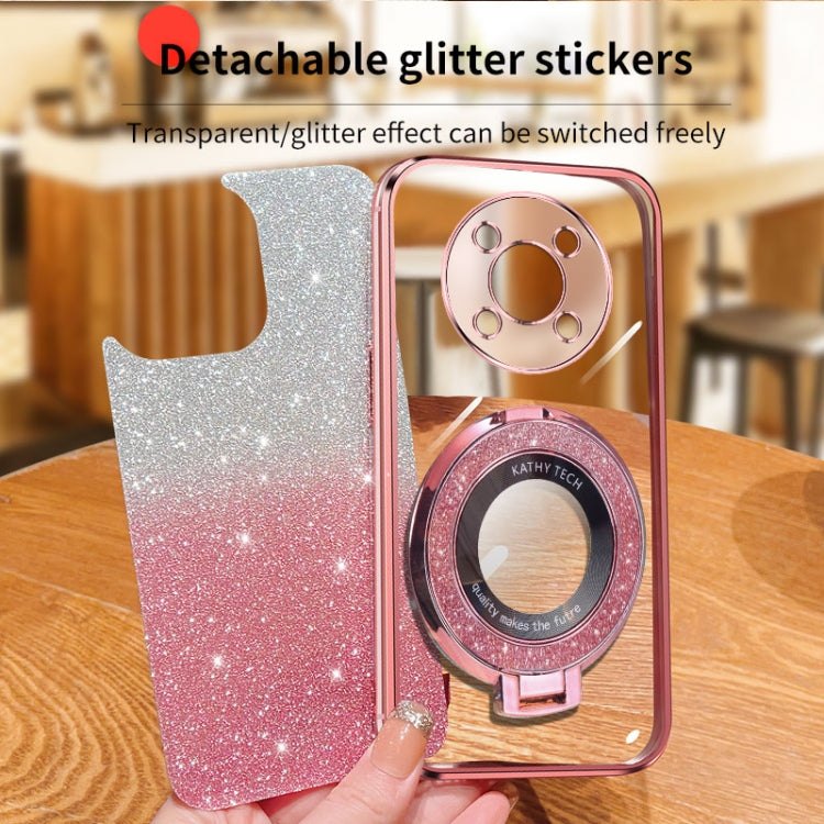 For Huawei Enjoy 50 Pro Plated Gradient Glitter Round Holder TPU Phone Case