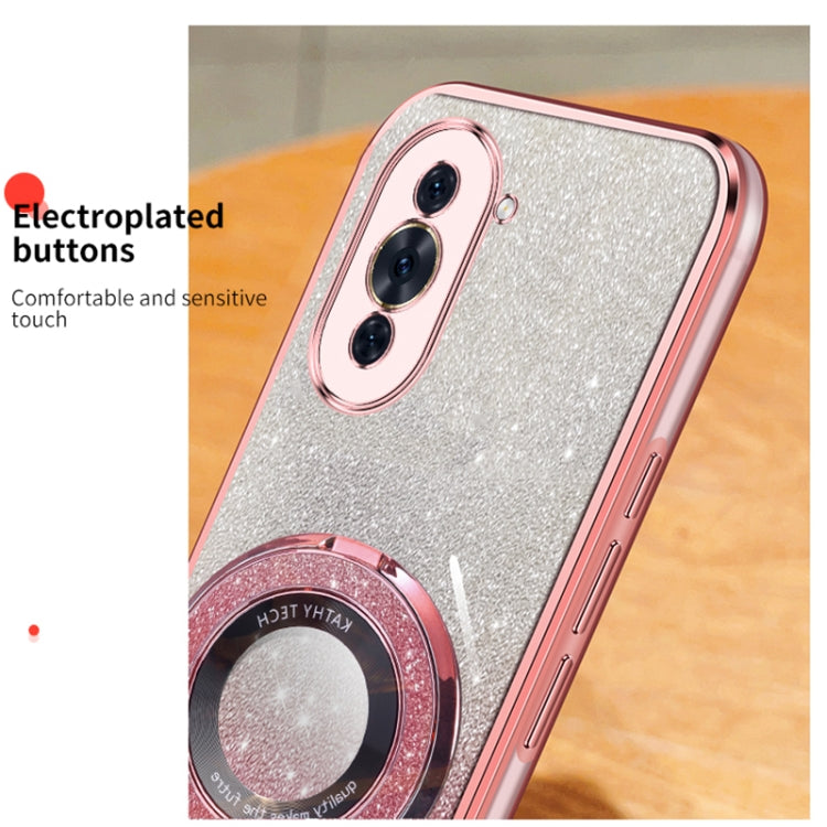 For Huawei nova 10 Plated Gradient Glitter Round Holder TPU Phone Case