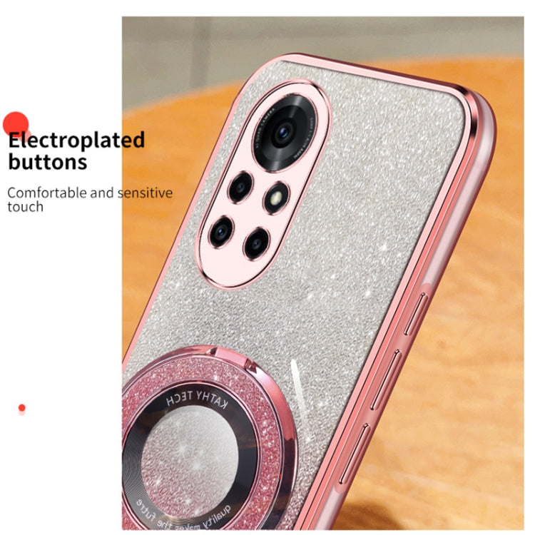 For Huawei nova 8 Pro Plated Gradient Glitter Round Holder TPU Phone Case