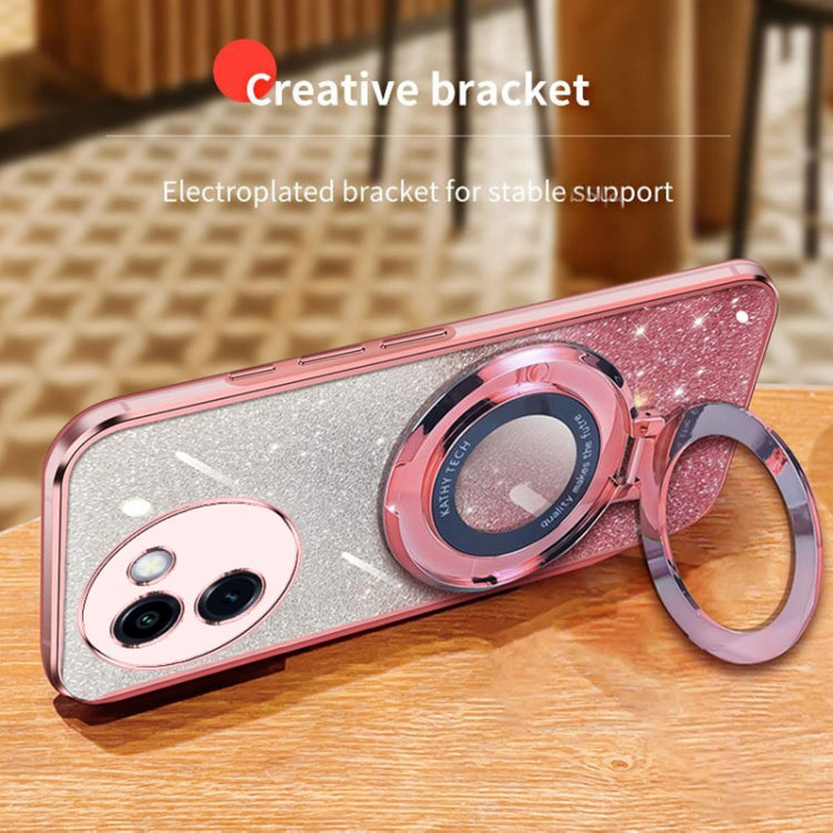 For vivo Y200i / T3X 5G Plated Gradient Glitter Round Holder TPU Phone Case