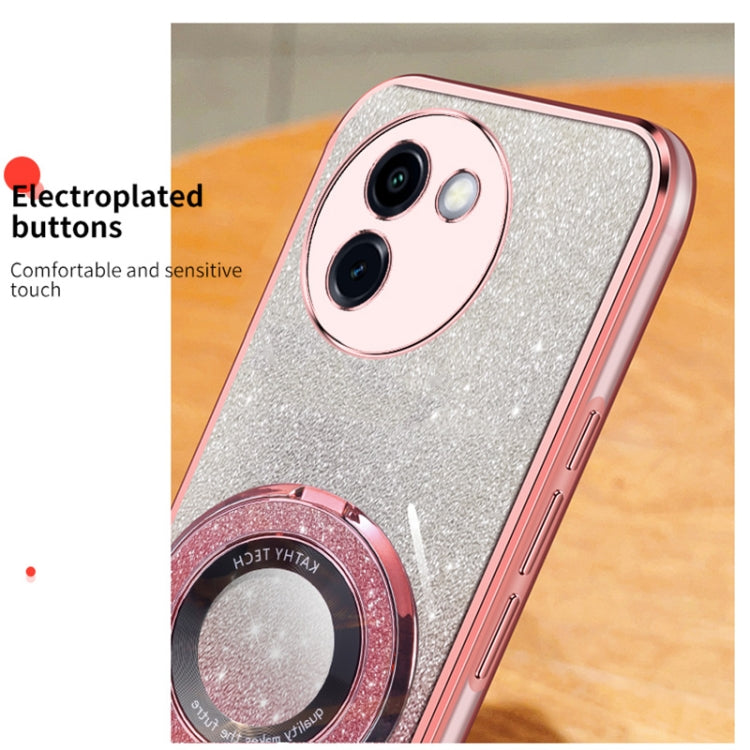 For vivo Y200i / T3X 5G Plated Gradient Glitter Round Holder TPU Phone Case