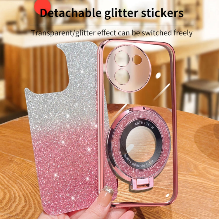 For vivo Y200i / T3X 5G Plated Gradient Glitter Round Holder TPU Phone Case