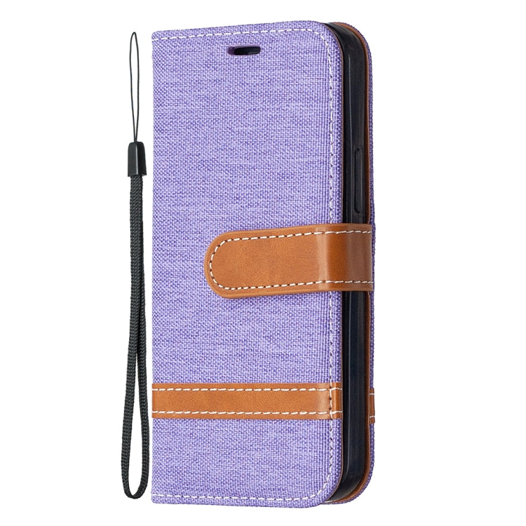 For iPhone 12 mini Color Matching Denim Texture Horizontal Flip Leather Case with Holder & Card Slots & Wallet & Lanyard
