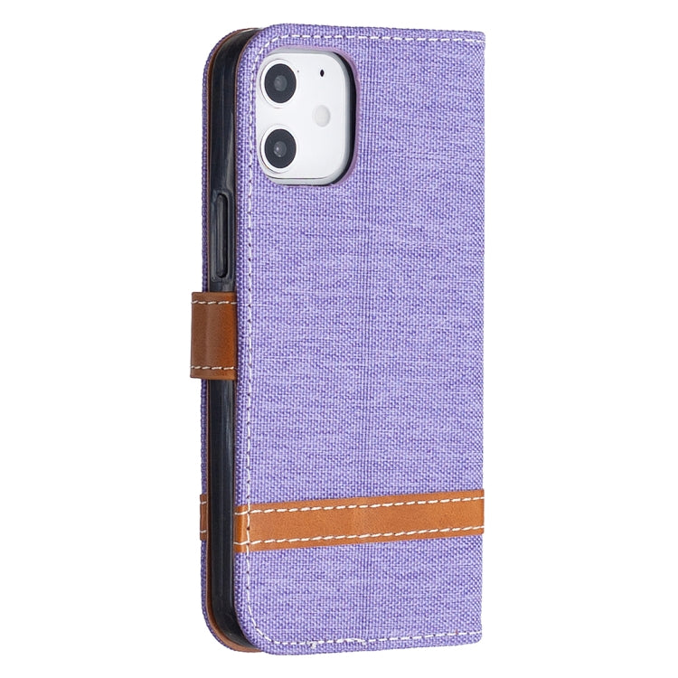 For iPhone 12 mini Color Matching Denim Texture Horizontal Flip Leather Case with Holder & Card Slots & Wallet & Lanyard