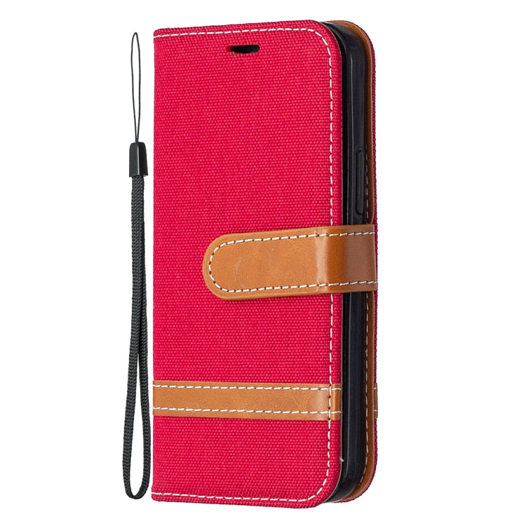 For iPhone 12 mini Color Matching Denim Texture Horizontal Flip Leather Case with Holder & Card Slots & Wallet & Lanyard