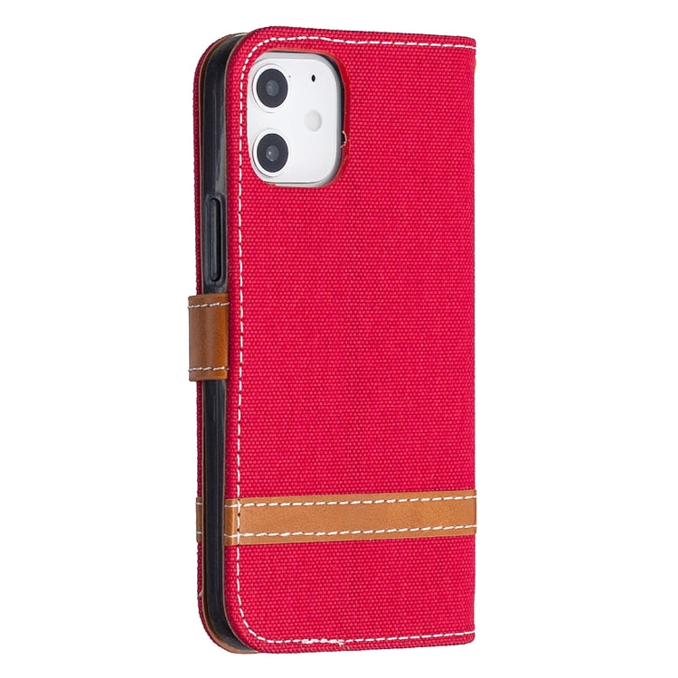For iPhone 12 mini Color Matching Denim Texture Horizontal Flip Leather Case with Holder & Card Slots & Wallet & Lanyard