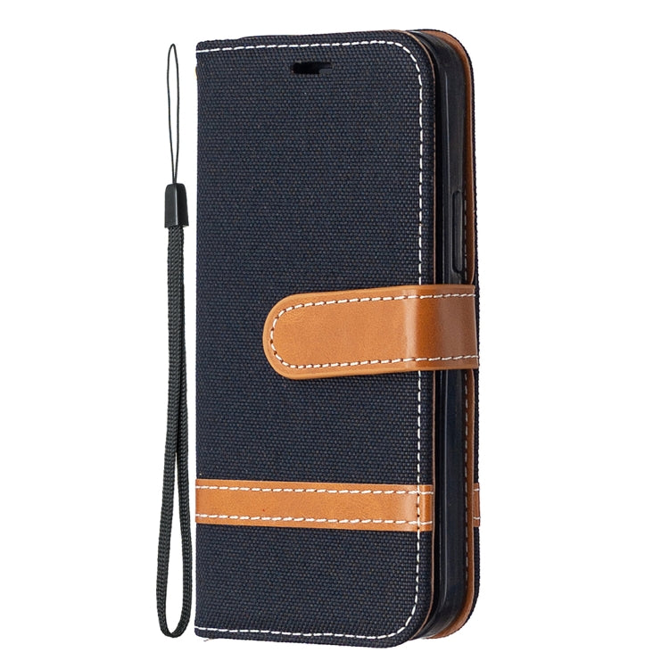 For iPhone 12 mini Color Matching Denim Texture Horizontal Flip Leather Case with Holder & Card Slots & Wallet & Lanyard