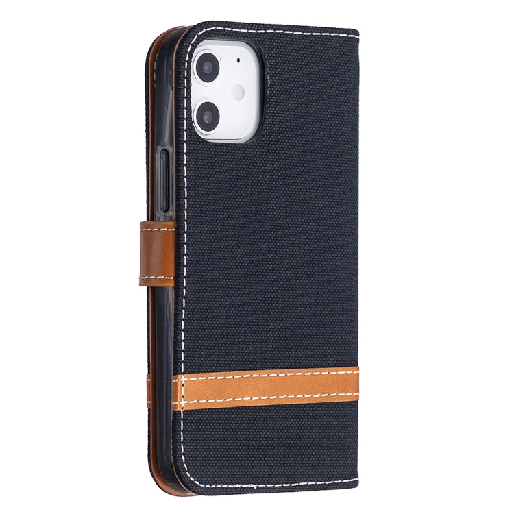 For iPhone 12 mini Color Matching Denim Texture Horizontal Flip Leather Case with Holder & Card Slots & Wallet & Lanyard