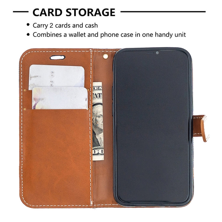 For iPhone 12 mini Color Matching Denim Texture Horizontal Flip Leather Case with Holder & Card Slots & Wallet & Lanyard