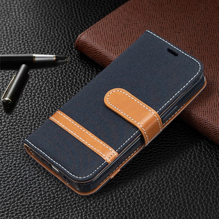 For iPhone 12 mini Color Matching Denim Texture Horizontal Flip Leather Case with Holder & Card Slots & Wallet & Lanyard