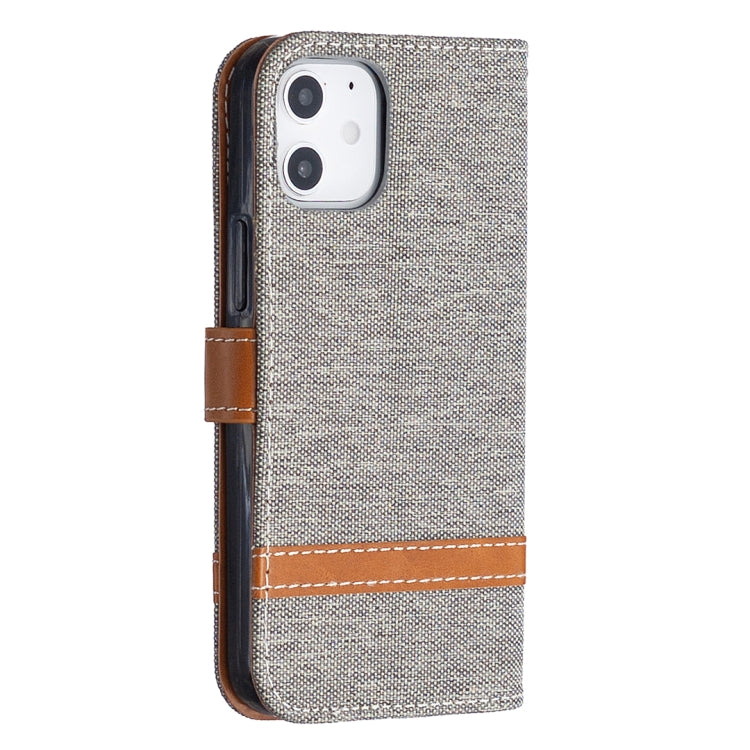 For iPhone 12 mini Color Matching Denim Texture Horizontal Flip Leather Case with Holder & Card Slots & Wallet & Lanyard