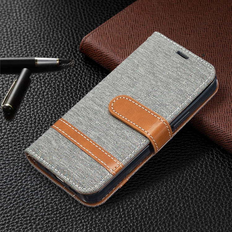 For iPhone 12 mini Color Matching Denim Texture Horizontal Flip Leather Case with Holder & Card Slots & Wallet & Lanyard