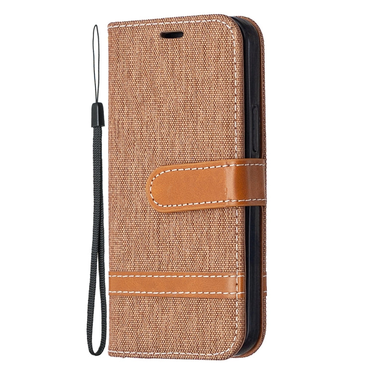 For iPhone 12 mini Color Matching Denim Texture Horizontal Flip Leather Case with Holder & Card Slots & Wallet & Lanyard