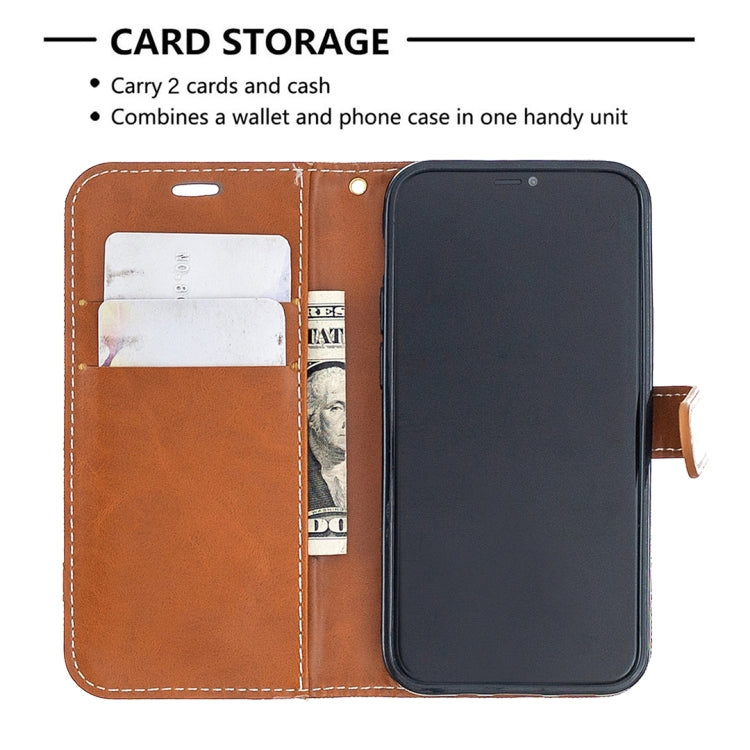 For iPhone 12 mini Color Matching Denim Texture Horizontal Flip Leather Case with Holder & Card Slots & Wallet & Lanyard