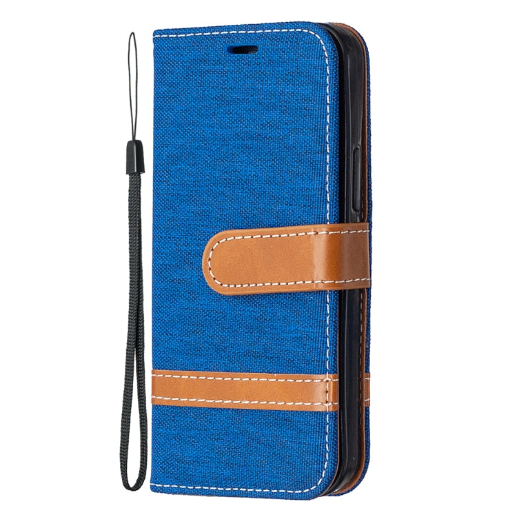 For iPhone 12 mini Color Matching Denim Texture Horizontal Flip Leather Case with Holder & Card Slots & Wallet & Lanyard