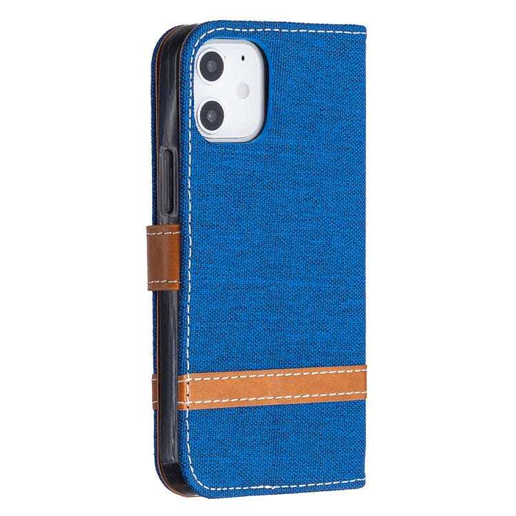 For iPhone 12 mini Color Matching Denim Texture Horizontal Flip Leather Case with Holder & Card Slots & Wallet & Lanyard