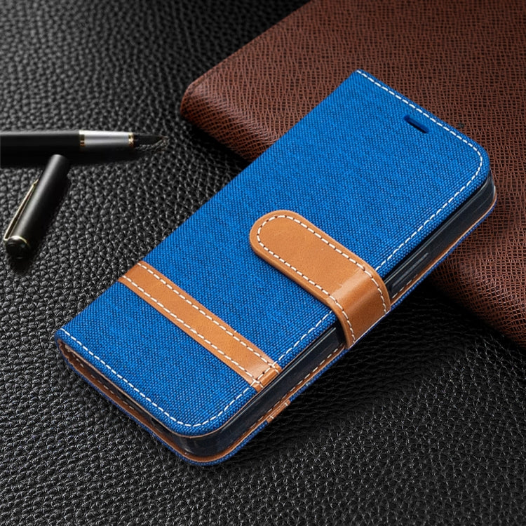 For iPhone 12 mini Color Matching Denim Texture Horizontal Flip Leather Case with Holder & Card Slots & Wallet & Lanyard