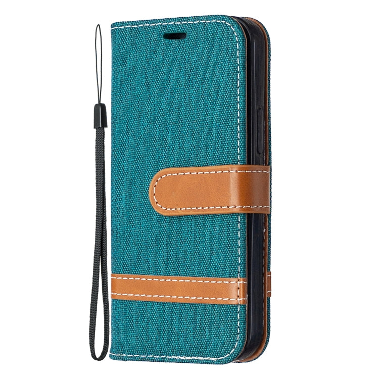 For iPhone 12 mini Color Matching Denim Texture Horizontal Flip Leather Case with Holder & Card Slots & Wallet & Lanyard