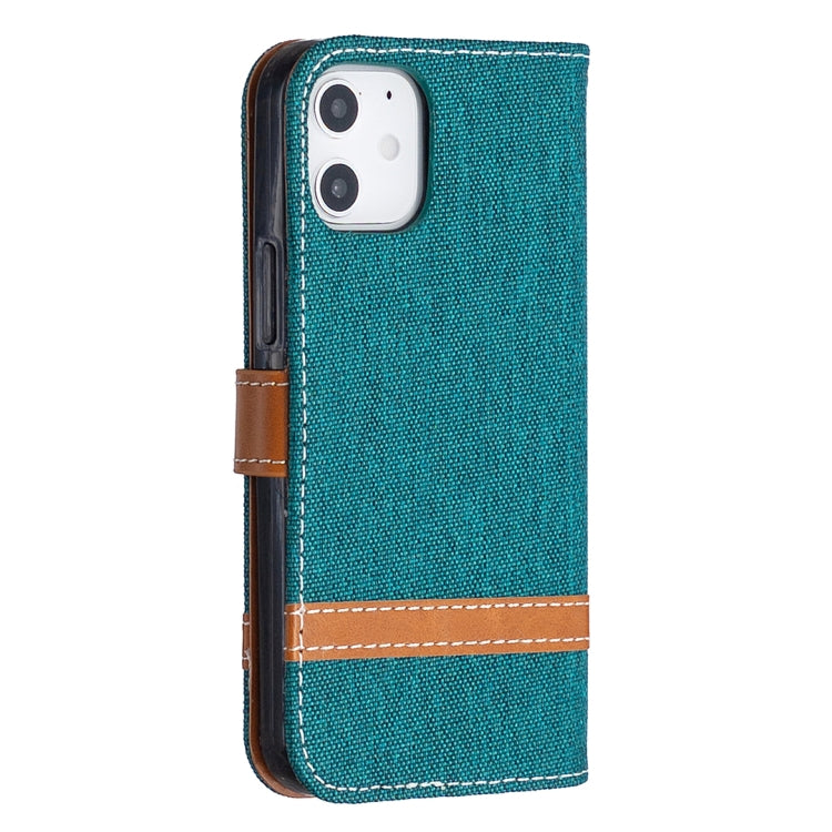 For iPhone 12 mini Color Matching Denim Texture Horizontal Flip Leather Case with Holder & Card Slots & Wallet & Lanyard