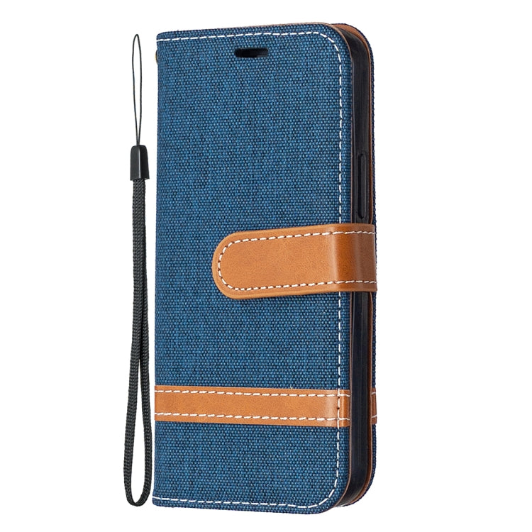 For iPhone 12 mini Color Matching Denim Texture Horizontal Flip Leather Case with Holder & Card Slots & Wallet & Lanyard