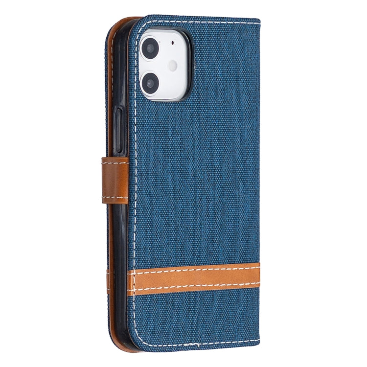 For iPhone 12 mini Color Matching Denim Texture Horizontal Flip Leather Case with Holder & Card Slots & Wallet & Lanyard