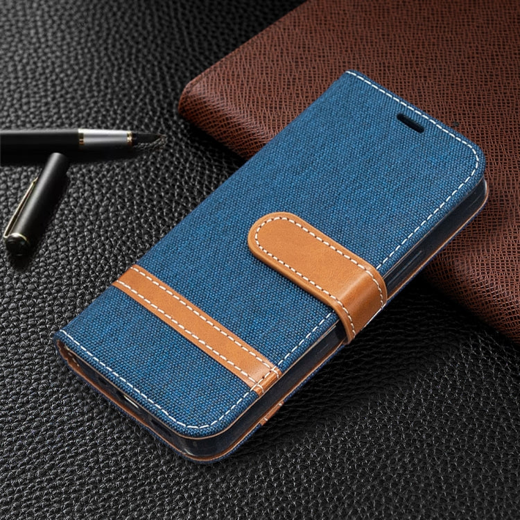 For iPhone 12 mini Color Matching Denim Texture Horizontal Flip Leather Case with Holder & Card Slots & Wallet & Lanyard