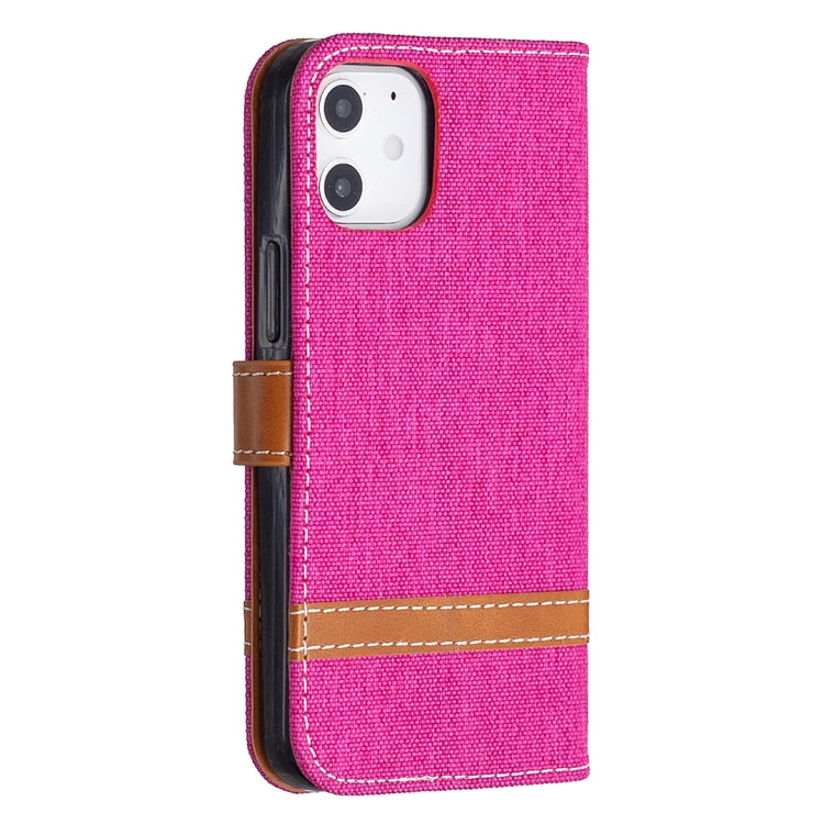For iPhone 12 mini Color Matching Denim Texture Horizontal Flip Leather Case with Holder & Card Slots & Wallet & Lanyard