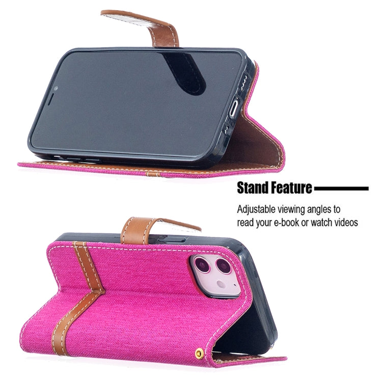 For iPhone 12 mini Color Matching Denim Texture Horizontal Flip Leather Case with Holder & Card Slots & Wallet & Lanyard