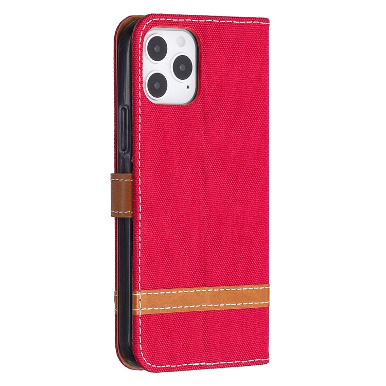 For iPhone 12 / 12 Pro Color Matching Denim Texture Horizontal Flip Leather Case with Holder & Card Slots & Wallet & Lanyard