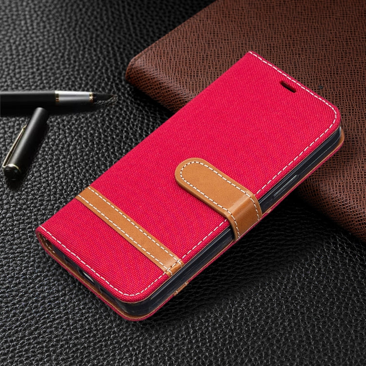 For iPhone 12 / 12 Pro Color Matching Denim Texture Horizontal Flip Leather Case with Holder & Card Slots & Wallet & Lanyard