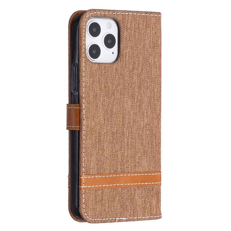 For iPhone 12 / 12 Pro Color Matching Denim Texture Horizontal Flip Leather Case with Holder & Card Slots & Wallet & Lanyard