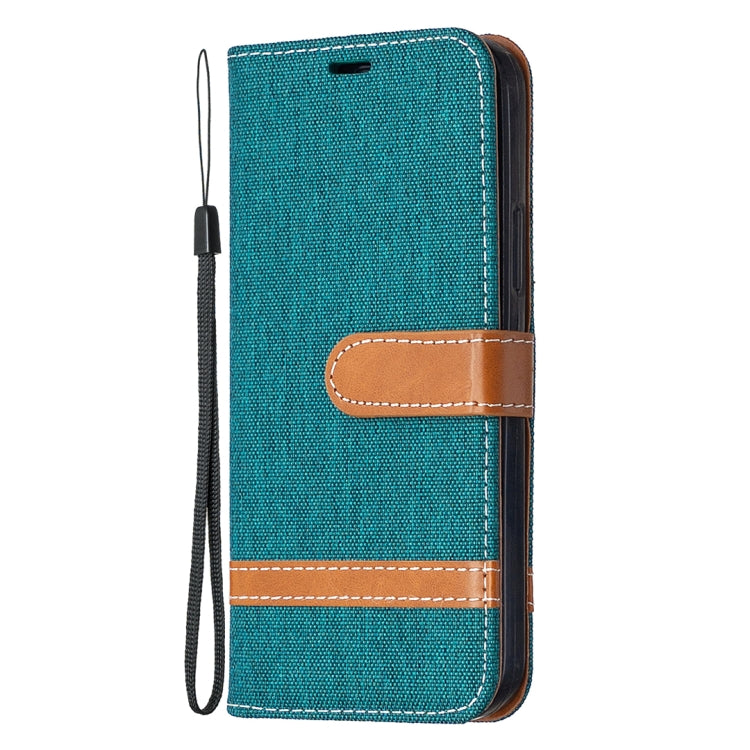 For iPhone 12 / 12 Pro Color Matching Denim Texture Horizontal Flip Leather Case with Holder & Card Slots & Wallet & Lanyard