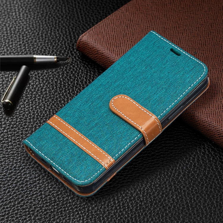 For iPhone 12 / 12 Pro Color Matching Denim Texture Horizontal Flip Leather Case with Holder & Card Slots & Wallet & Lanyard