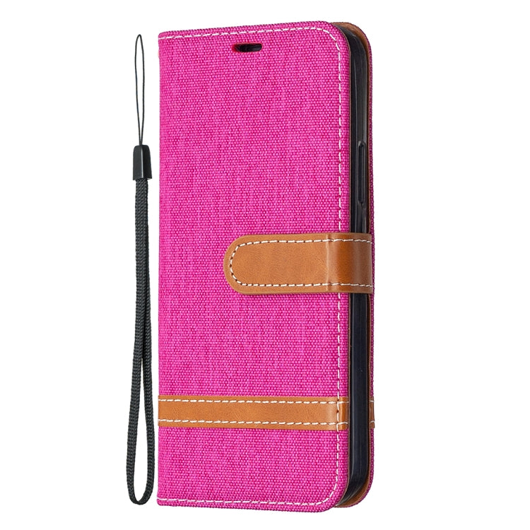 For iPhone 12 / 12 Pro Color Matching Denim Texture Horizontal Flip Leather Case with Holder & Card Slots & Wallet & Lanyard