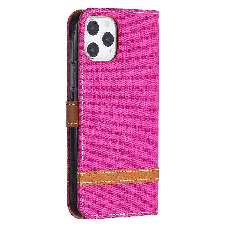 For iPhone 12 / 12 Pro Color Matching Denim Texture Horizontal Flip Leather Case with Holder & Card Slots & Wallet & Lanyard