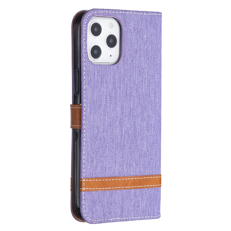 For iPhone 12 Pro Max Color Matching Denim Texture Horizontal Flip Leather Case with Holder & Card Slots & Wallet & Lanyard