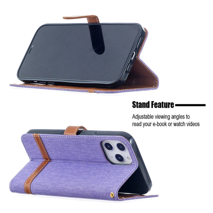 For iPhone 12 Pro Max Color Matching Denim Texture Horizontal Flip Leather Case with Holder & Card Slots & Wallet & Lanyard