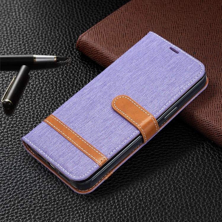 For iPhone 12 Pro Max Color Matching Denim Texture Horizontal Flip Leather Case with Holder & Card Slots & Wallet & Lanyard