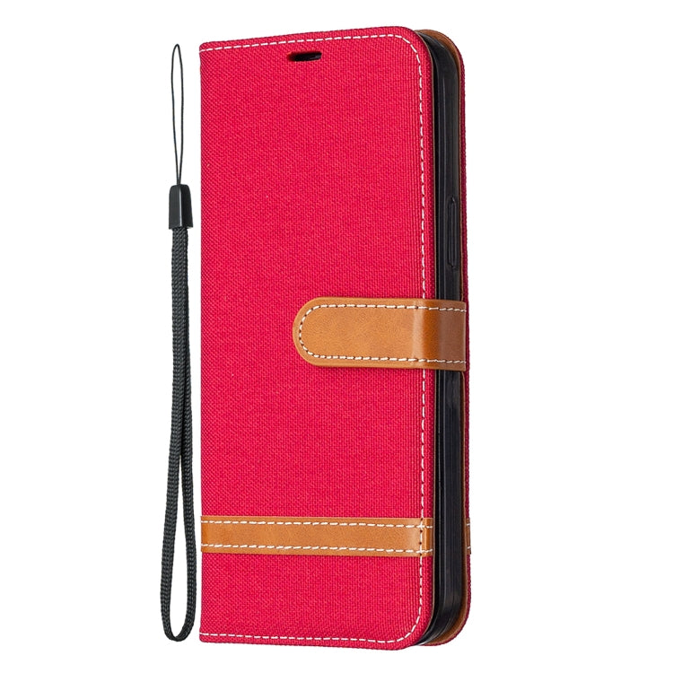 For iPhone 12 Pro Max Color Matching Denim Texture Horizontal Flip Leather Case with Holder & Card Slots & Wallet & Lanyard