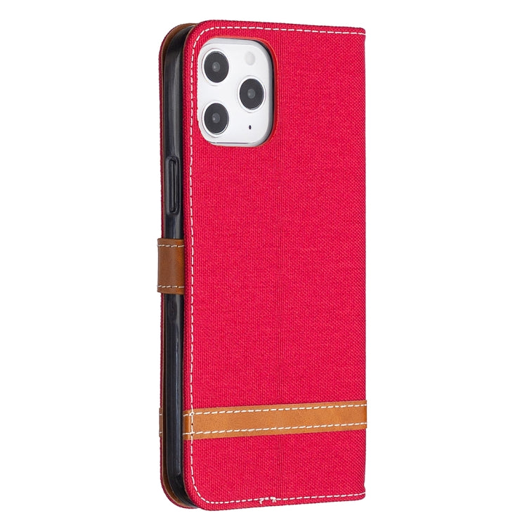 For iPhone 12 Pro Max Color Matching Denim Texture Horizontal Flip Leather Case with Holder & Card Slots & Wallet & Lanyard