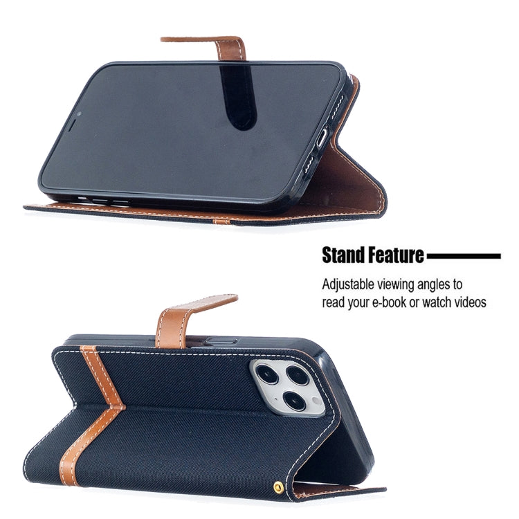 For iPhone 12 Pro Max Color Matching Denim Texture Horizontal Flip Leather Case with Holder & Card Slots & Wallet & Lanyard