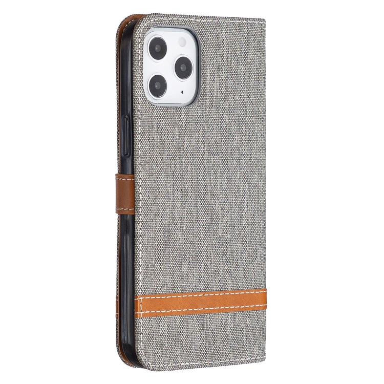 For iPhone 12 Pro Max Color Matching Denim Texture Horizontal Flip Leather Case with Holder & Card Slots & Wallet & Lanyard