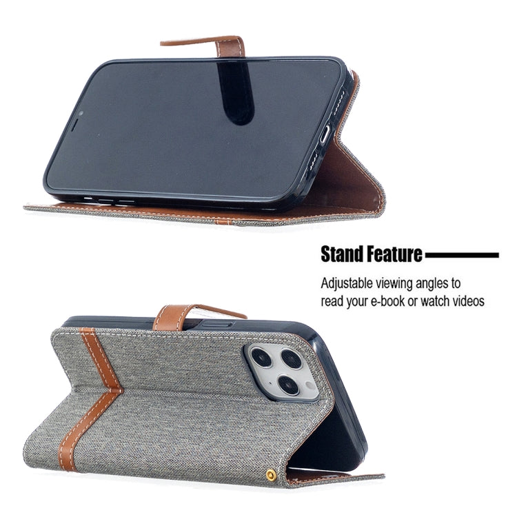 For iPhone 12 Pro Max Color Matching Denim Texture Horizontal Flip Leather Case with Holder & Card Slots & Wallet & Lanyard