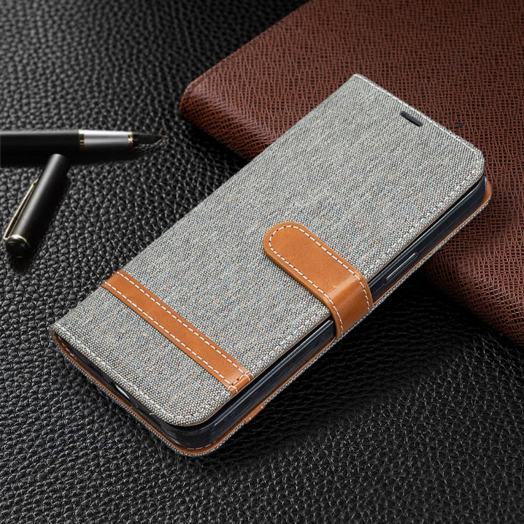 For iPhone 12 Pro Max Color Matching Denim Texture Horizontal Flip Leather Case with Holder & Card Slots & Wallet & Lanyard