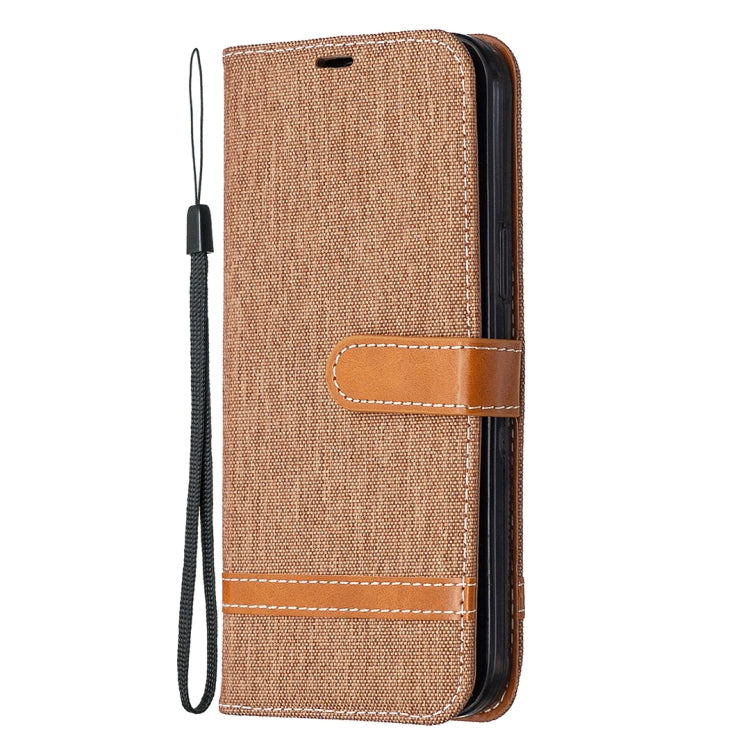 For iPhone 12 Pro Max Color Matching Denim Texture Horizontal Flip Leather Case with Holder & Card Slots & Wallet & Lanyard