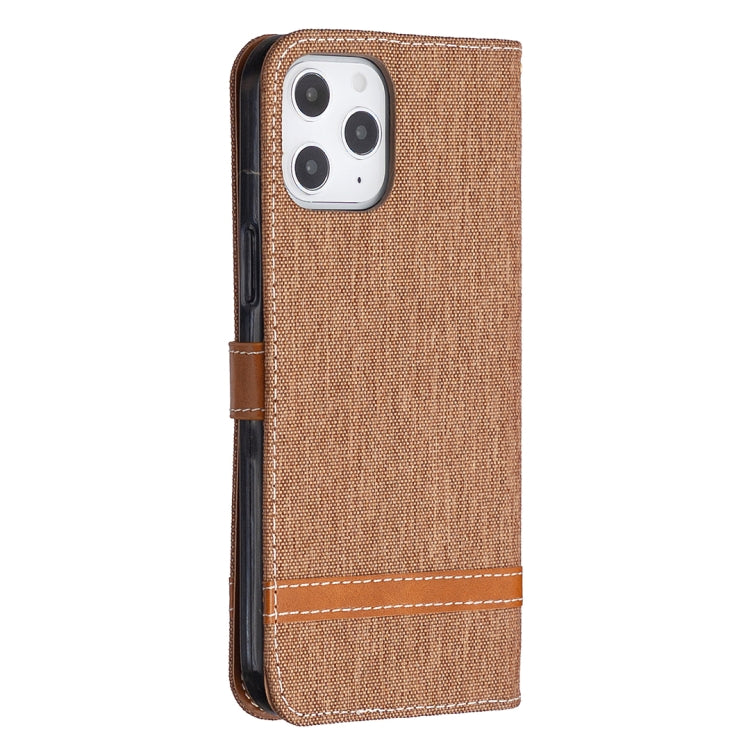 For iPhone 12 Pro Max Color Matching Denim Texture Horizontal Flip Leather Case with Holder & Card Slots & Wallet & Lanyard
