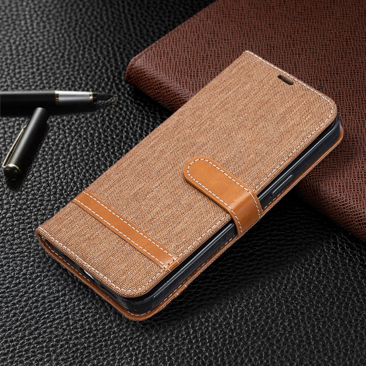 For iPhone 12 Pro Max Color Matching Denim Texture Horizontal Flip Leather Case with Holder & Card Slots & Wallet & Lanyard