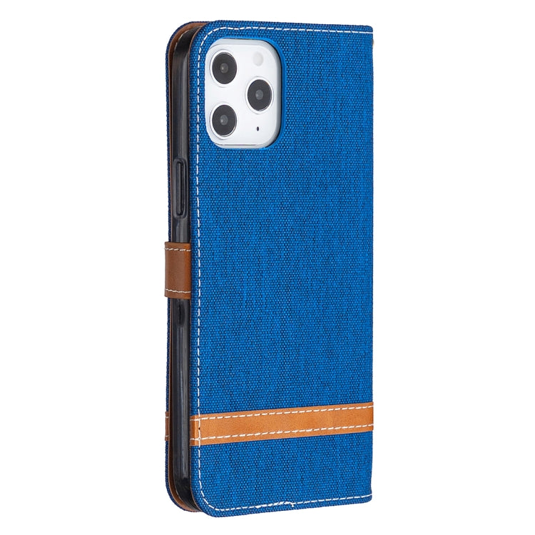 For iPhone 12 Pro Max Color Matching Denim Texture Horizontal Flip Leather Case with Holder & Card Slots & Wallet & Lanyard