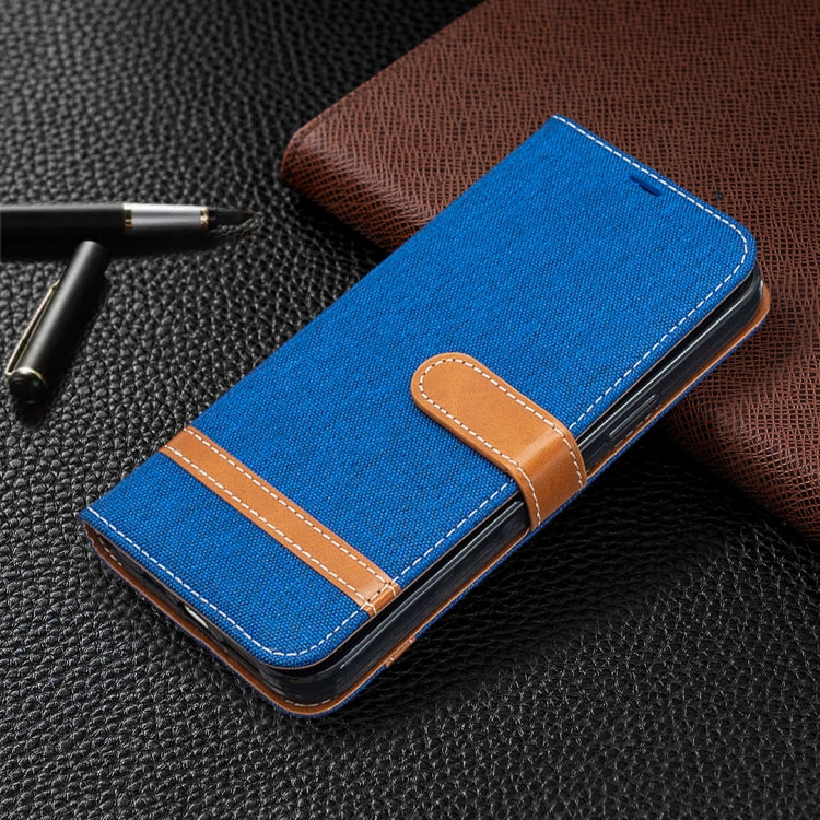 For iPhone 12 Pro Max Color Matching Denim Texture Horizontal Flip Leather Case with Holder & Card Slots & Wallet & Lanyard
